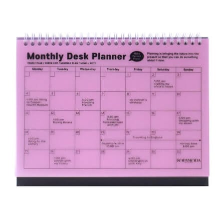 สมุดแพลนเนอร์แบบตั้งโต๊ะ Ropamoda month Desk planner สีชมพู_1